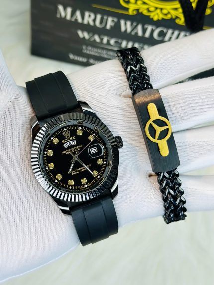 Premium RLX Watches And Brechlet Combo